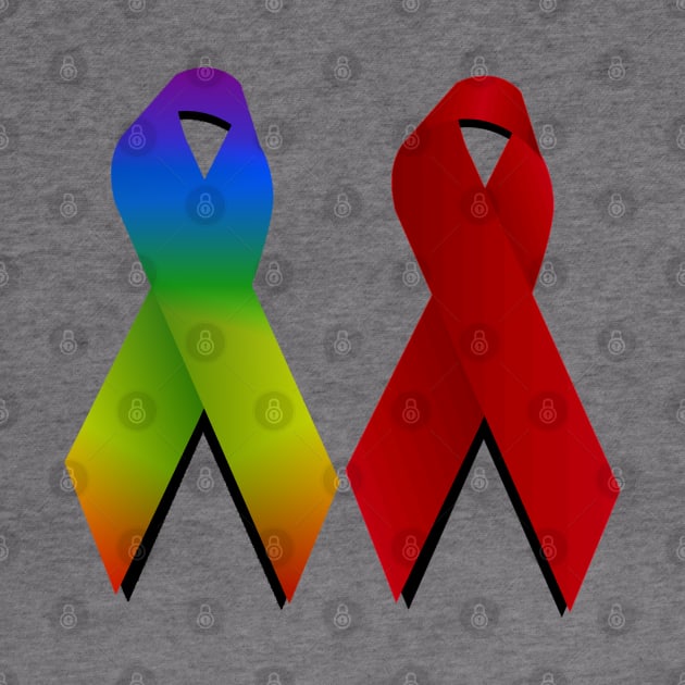 LGBTQ Gay and Aids Support ribbons by KZK101